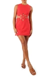 Petal And Pup Sola Cutout Cotton Minidress In Red