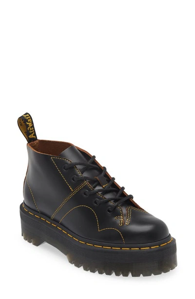 Dr. Martens' Church Quad Lace-up Boot In Black Vintage Smooth