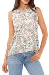 VINCE CAMUTO PAISLEY SLEEVELESS TWILL TOP