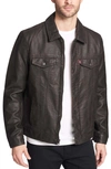 Levi's Men's Faux Leather Trucker Jacket In Dark Brown