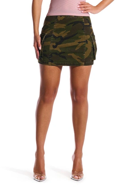 Naked Wardrobe Twill Cargo Miniskirt In Camo