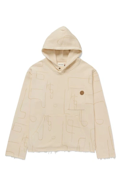 Honor The Gift Print French Terry Hoodie In Bone