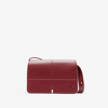 Burberry Snip Geometric Leather Shoulder Bag In Ruby