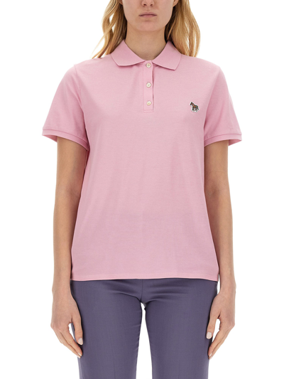 Ps By Paul Smith Ps Paul Smith Womens Zebra Polo Top In Pink