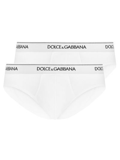 Dolce & Gabbana Two-pack Of Logo Briefs In White