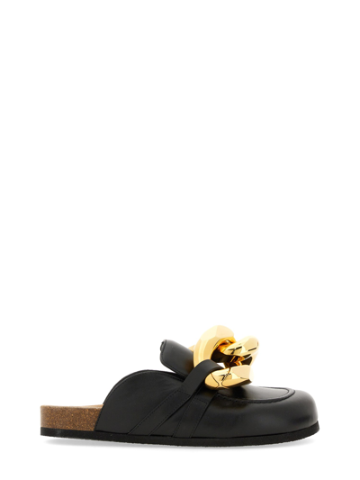 Jw Anderson J.w. Anderson Chain Leather Loafers In Black
