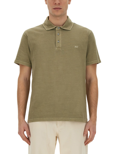 Fay Cotton Polo In Military Green