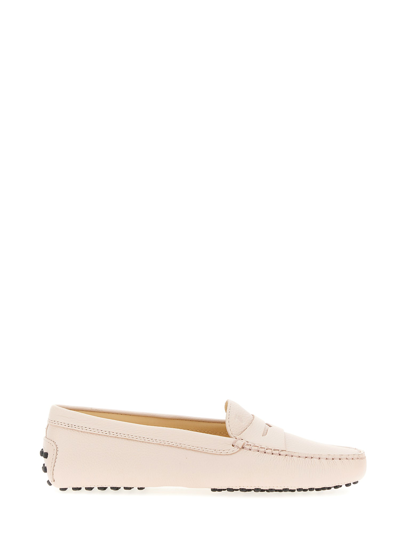 Tod's Leather Loafer In Powder