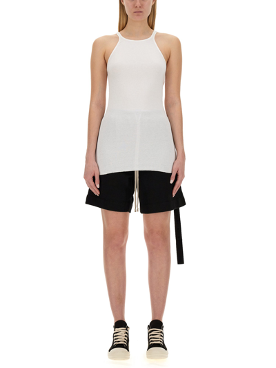 Rick Owens Drkshdw "racer Back" T-shirt In White