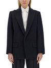 Victoria Beckham Womens Midnight Single-breasted Peak-lapel Regular-fit Wool And Cashmere-blend Blaz In Blue