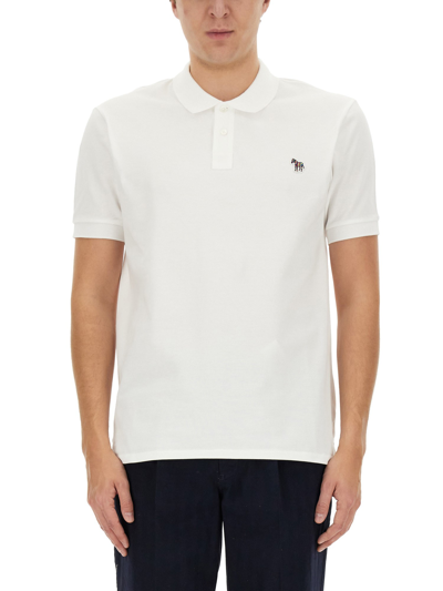 Ps By Paul Smith Polo Shirt With Zebra Patch In White