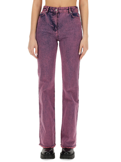 Moschino Jeans Flare Pant In Pink