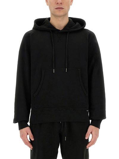 Tom Ford Garment-dyed Cotton-jersey Hoodie In Black
