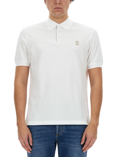 Brunello Cucinelli Polo With Logo In White