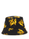 PALM ANGELS BUCKET HAT WITH "ALL BURNING MONOGRAM" PRINT