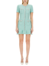 Self-portrait Embellished Sequined Knit Minidress In Azure
