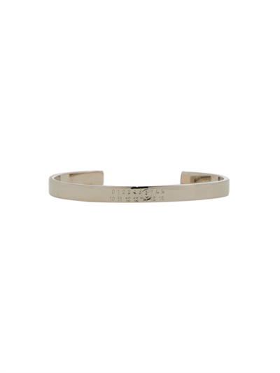 Mm6 Maison Margiela Rigid Logo Bracelet In Silver