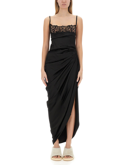 Jacquemus La Dressing Gown Saudade Maxi Dress In Nero