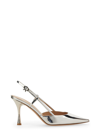 Gianvito Rossi Ribbon Pumps With Back Strap In Silver