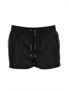 Dolce & Gabbana Short Beach Boxer Shorts Made Of Lightweight Nylon With Metal Logo Plaque In Black