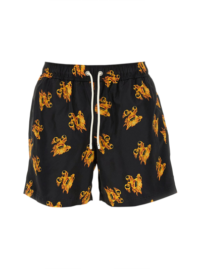 Palm Angels Burning Pa Swimming Shorts In Black