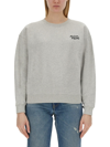 Maison Kitsuné Crew Neck Cotton Sweatshirt In Grey