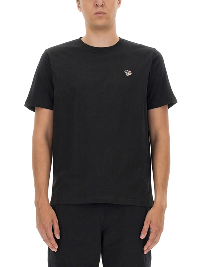 Ps By Paul Smith Logo Cotton T-shirt In Black