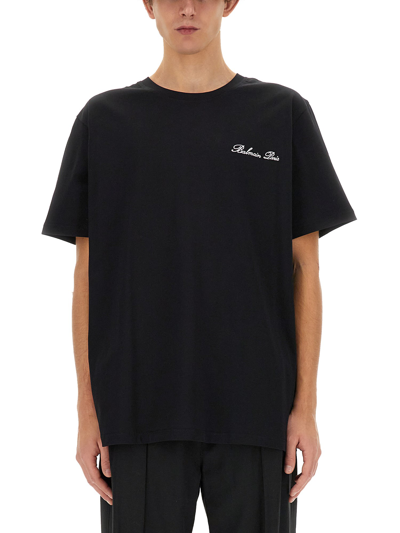 Balmain T-shirt With Logo In Black