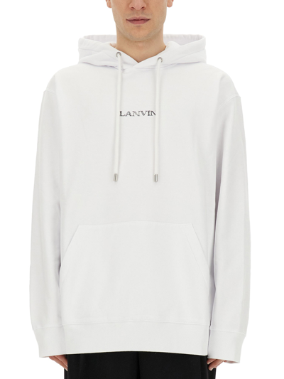 Lanvin Logo Hoodie In White