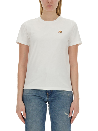 Maison Kitsuné T-shirt With Fox Patch In White