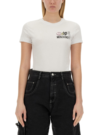Moschino Jeans T-shirt With Logo In White
