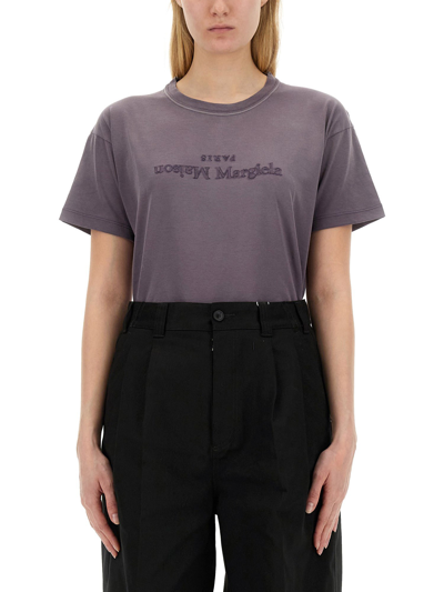 Maison Margiela Reverse Logo T-shirt In Purple