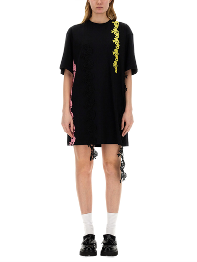 Msgm Cotton Dress In Black