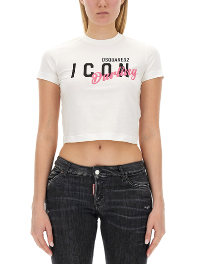 Dsquared2 Icon Darling Mini Fit T-shirt In White