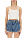 Alexander Wang T T By Alexander Wang Denim Shorts In White