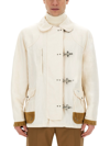 Fay Clasp-fastened Light-weight Jacket In Ivory