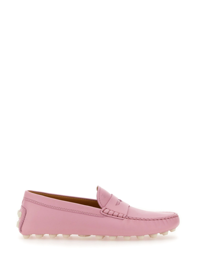 Tod's Rubberized Moccasin In Pink