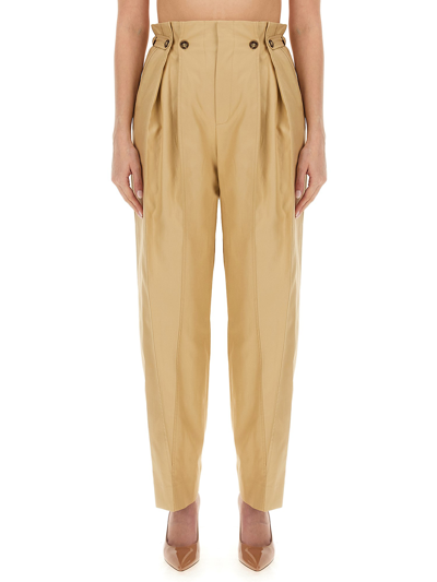 Victoria Beckham Pants Gathered Waist In Gold