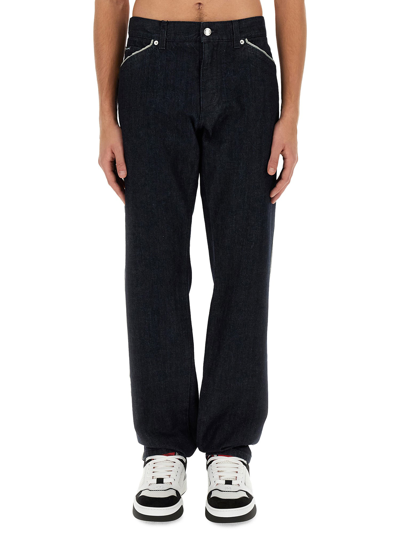Dolce & Gabbana 5-pocket Straight-leg Jeans In Navy