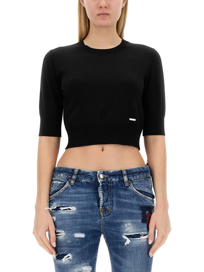 Dsquared2 Cropped Shirt In Black