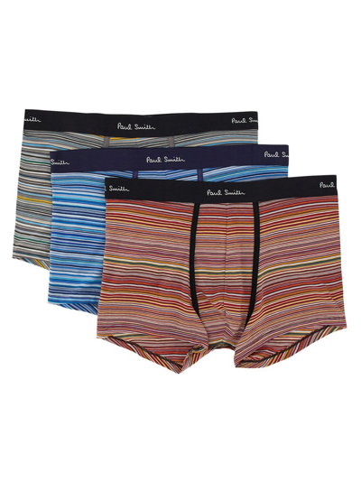 Paul Smith Logo-waistband Briefs Pack In Multicolour