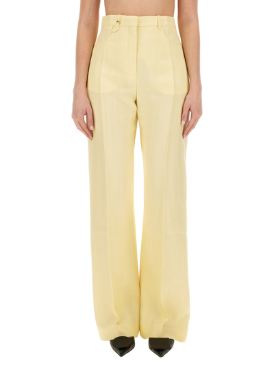 Jacquemus High-waisted Straight Viscose Trouser In Giallo
