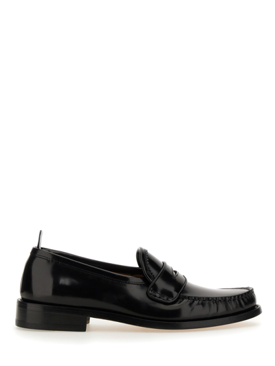 Thom Browne Leather Moccasin In Black