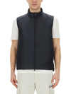 Aspesi Gilet Vernes Water-repellent Nylon Vest In Blue