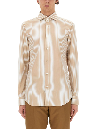 Hugo Boss Boss Regular Fit Shirt In Beige