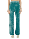 Jil Sander High-rise Velvet Straight-leg Pants In Azure