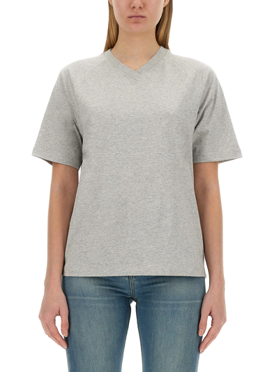 Victoria Beckham T-shirt Mit Logo-print In Grey