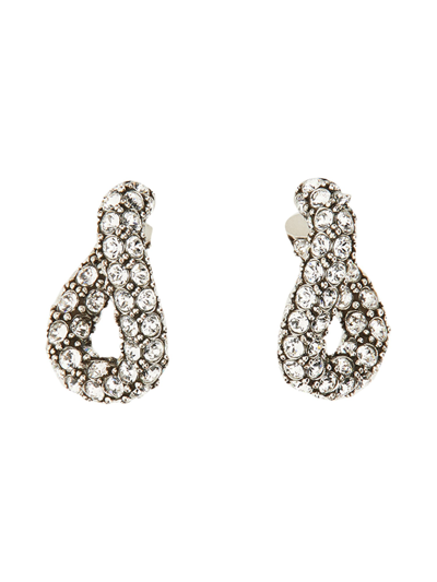 Isabel Marant Funky Ring Crystal-embellished Earrings In Silver