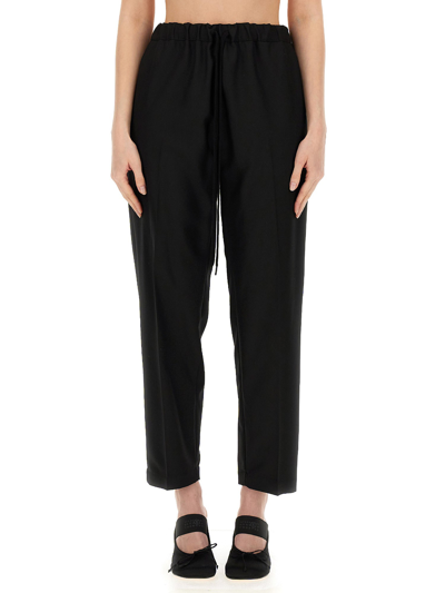 Mm6 Maison Margiela Trousers With Elastic In Black