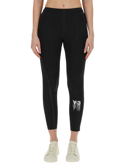 Y-3 Logo Leggings In Black